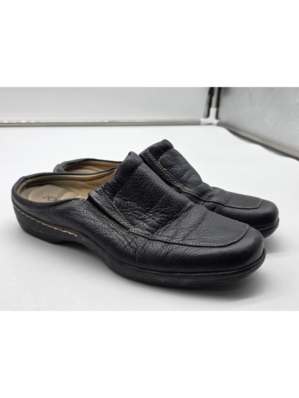 I Love Comfort Shoes Womens 7 Black Kelsey Mule Slip On Comfort Damaged